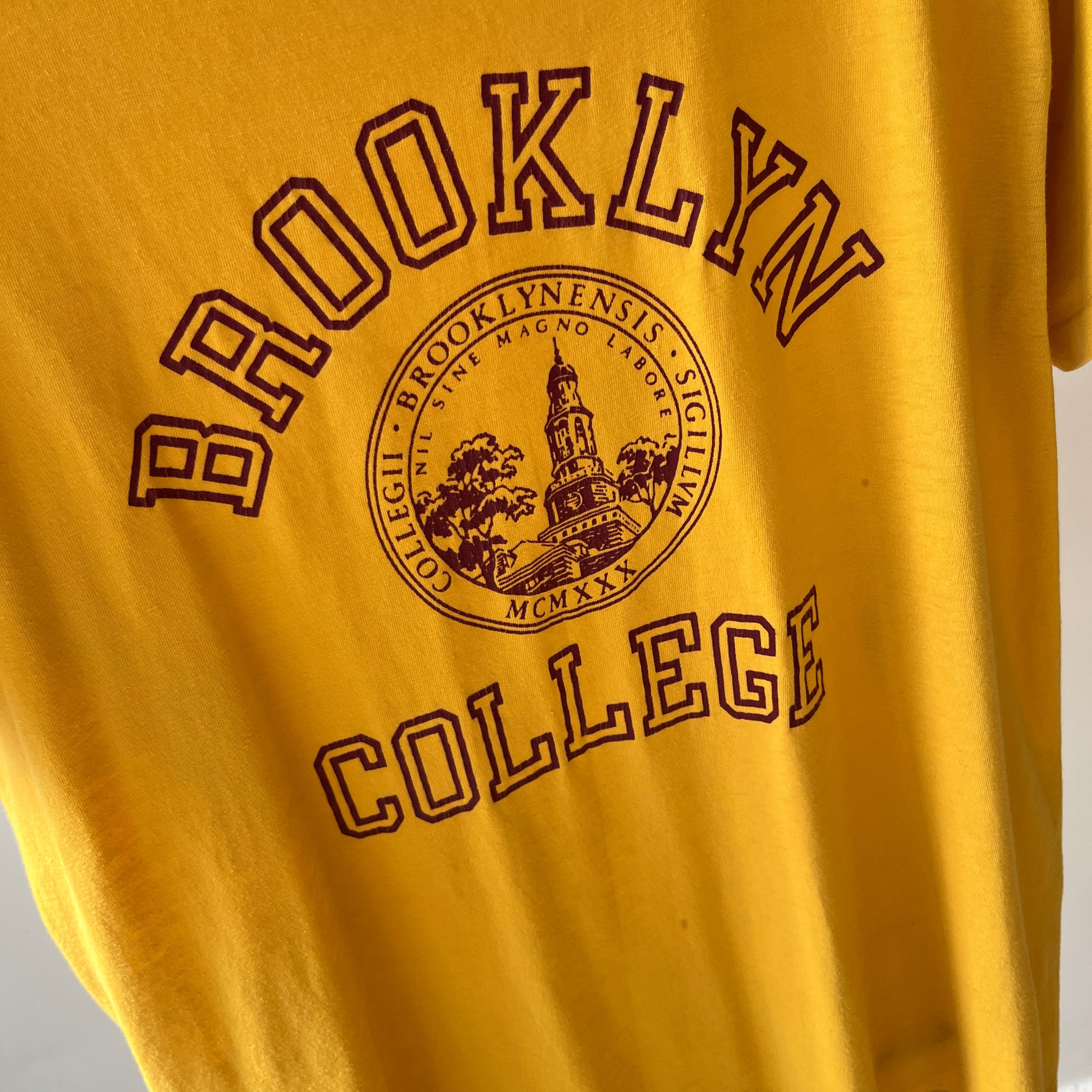 1970/80s Brooklyn College Thinned Out 50/50 T-Shirt