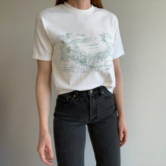 1980s Nantucket Map Cotton T-Shirt