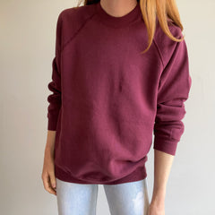 1980/90s Faded and Nicely Thrashed Blank Burgundy Raglan by Riders