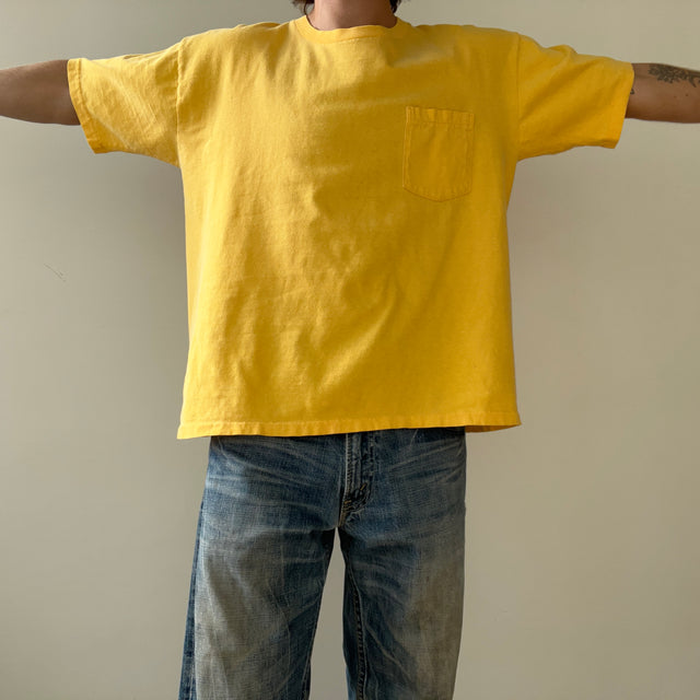 1980s Blank Yellow Pocket T Shirt