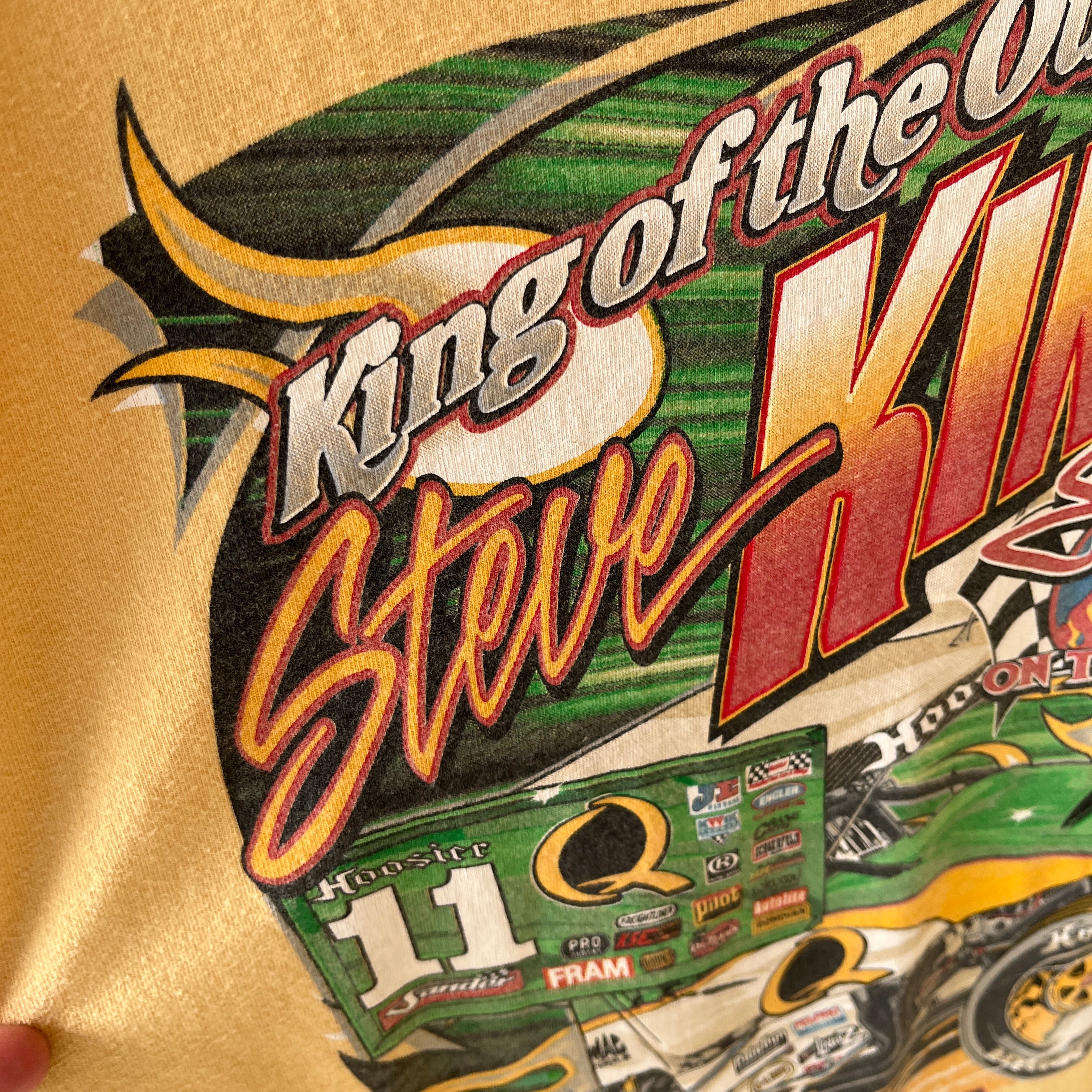 2000s Steve Kinser Front and Back Sprint Car Racing T-Shirt