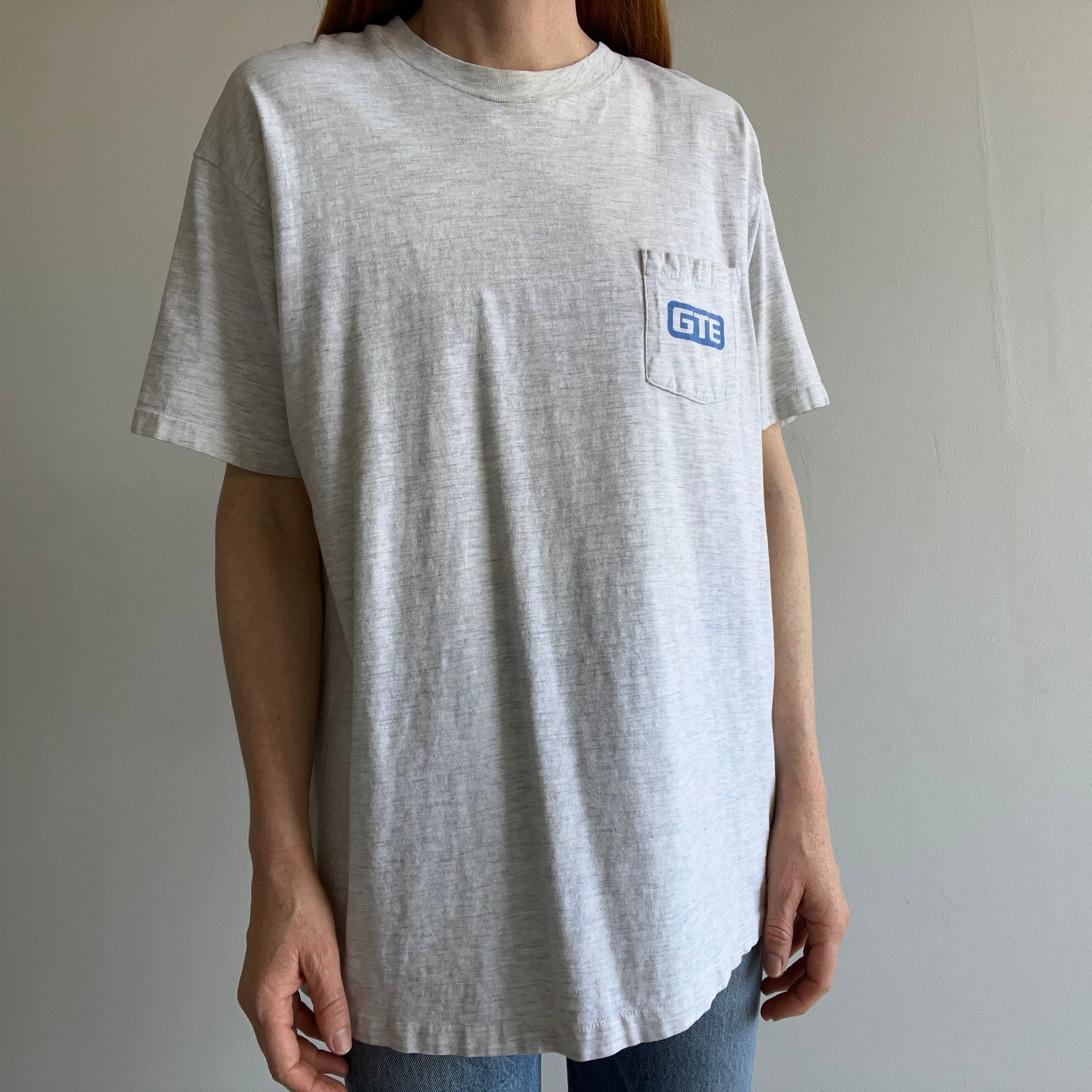 1990s GTE Front and Back Cotton T-Shirt - Stained