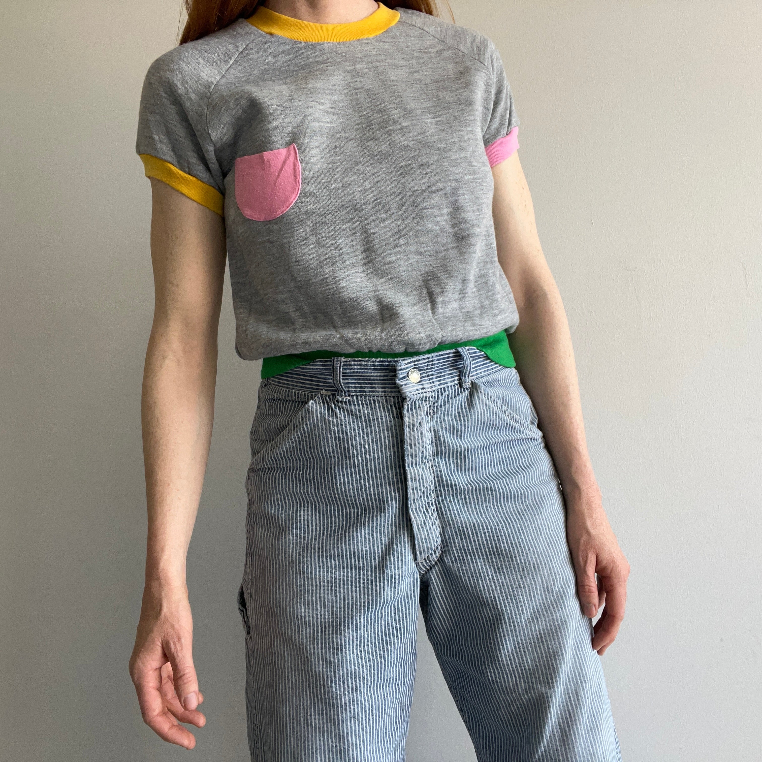 1980s Color Block Warm Up Sweatshirt - Smaller SIze