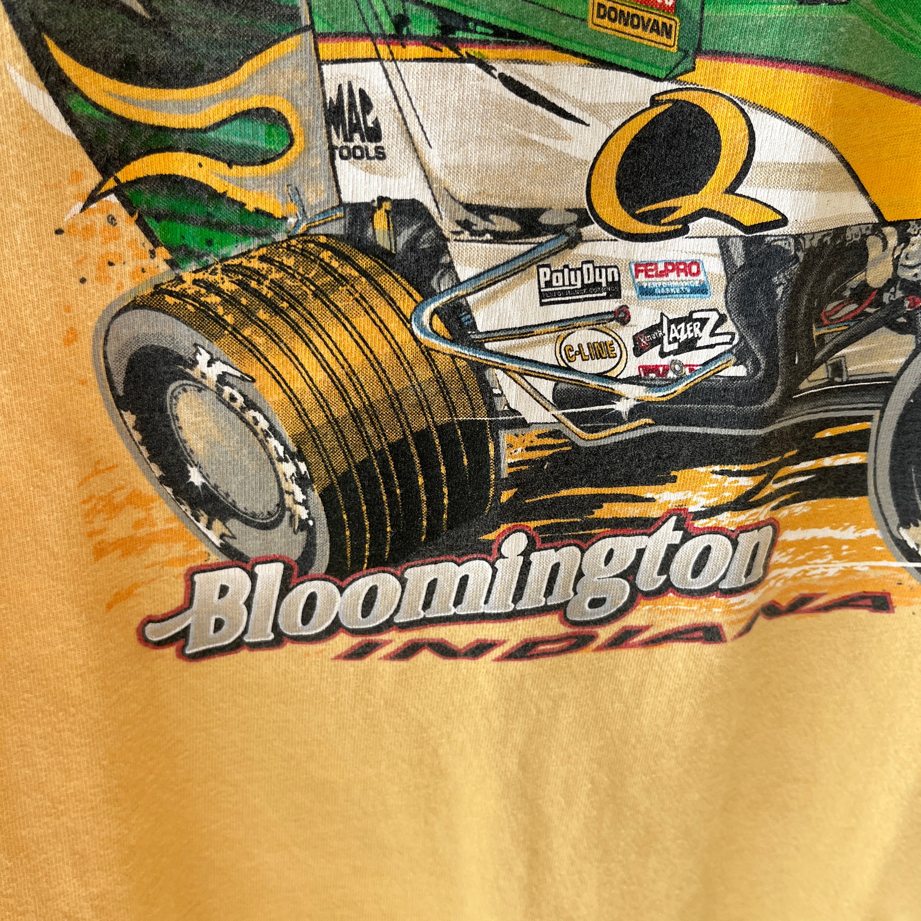 2000s Steve Kinser Front and Back Sprint Car Racing T-Shirt