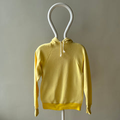 1970s Buttery Yellow Pull Over Hoodie !!!!