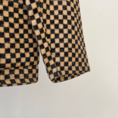 1940s Brown And Black Checkered Jacket Of Re Purposed Fabric