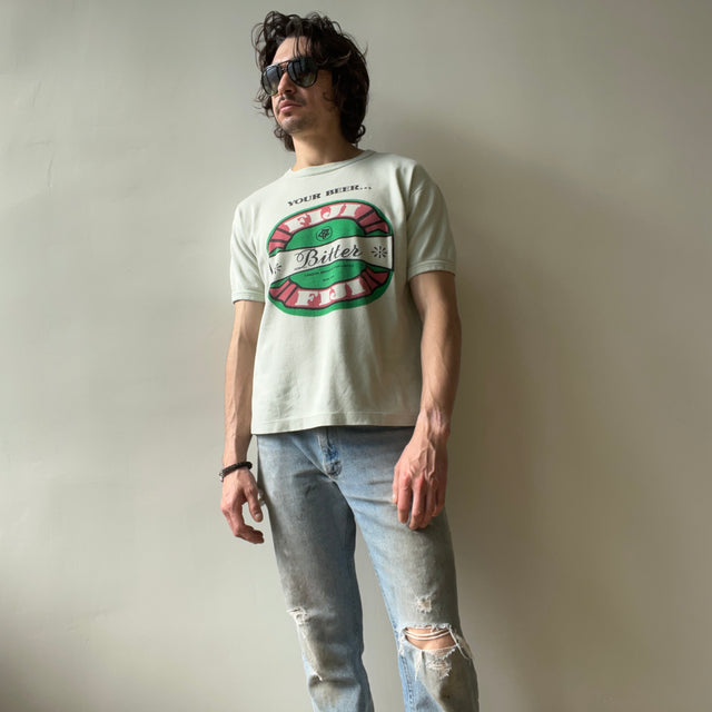 1970s Fiji Bitter Heavyweight Knit Ring Tee - THIS IS RAD