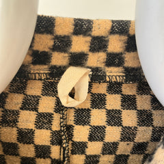 1940s Brown And Black Checkered Jacket Of Re Purposed Fabric