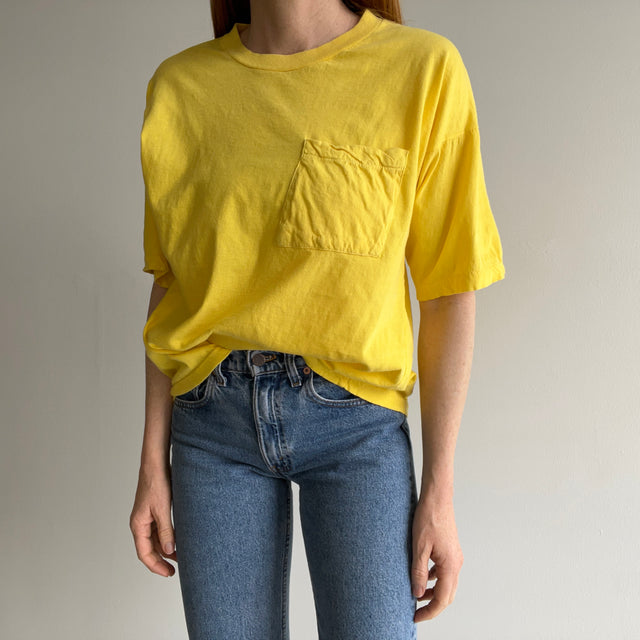 1980s Big Bird Yellow Cotton Blousy Pocket T-Shirt