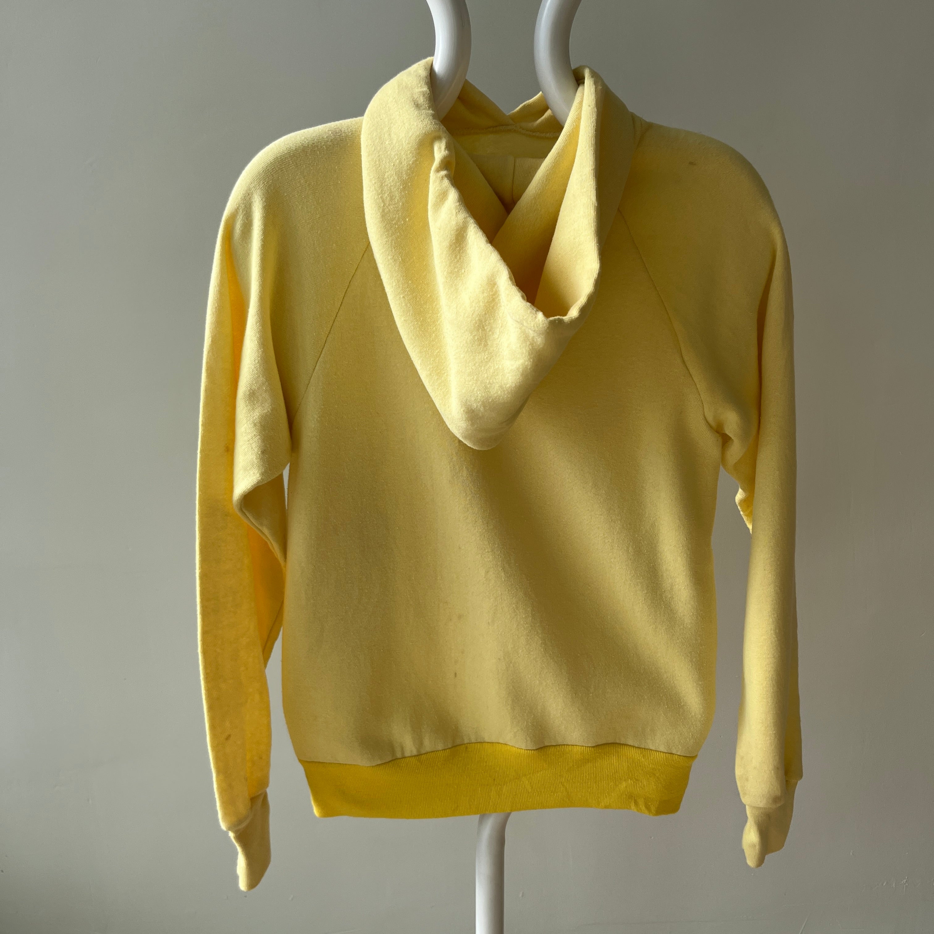 1970s Buttery Yellow Pull Over Hoodie !!!!