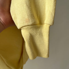 1970s Buttery Yellow Pull Over Hoodie !!!!