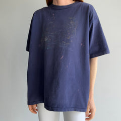 1990s Northern Wilderness Rad Faded and Paint/Bleach Stained Cotton T-Shirt