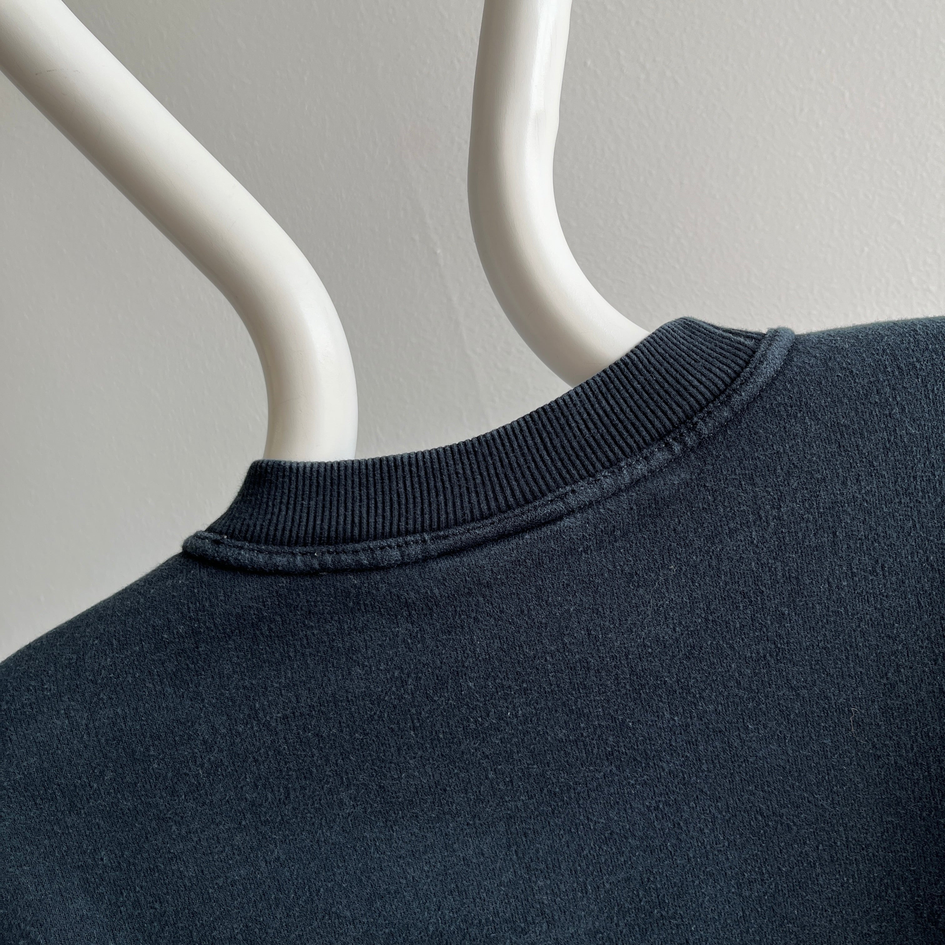 1990s Heavyweight Structured Blank Black Sweatshirt by Jerzees