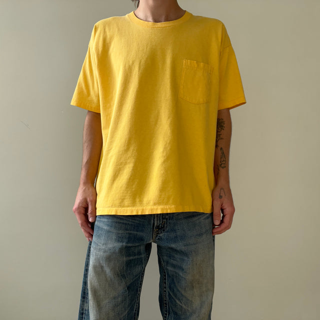 1980s Blank Yellow Pocket T Shirt