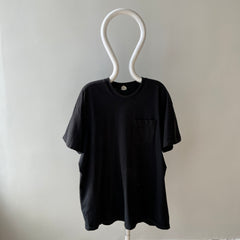 1980s Faded Blank Black Pocket T-Shirt by FOTL