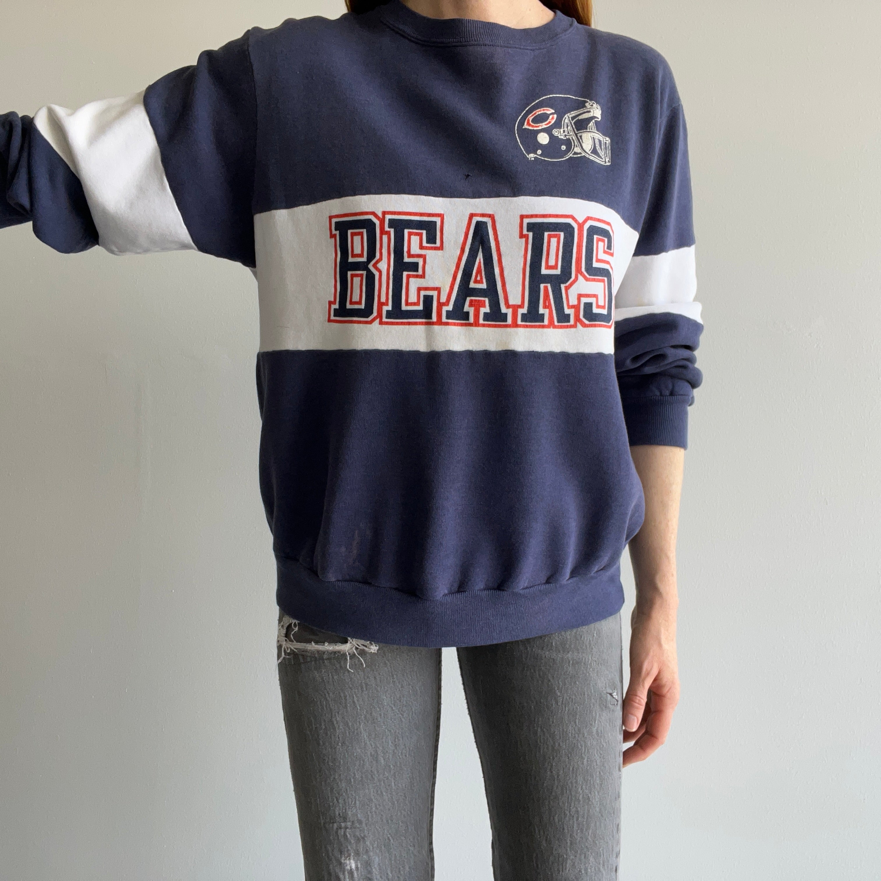 1980s Chicago Bears Color Block Sweatshirt by Champion Brand