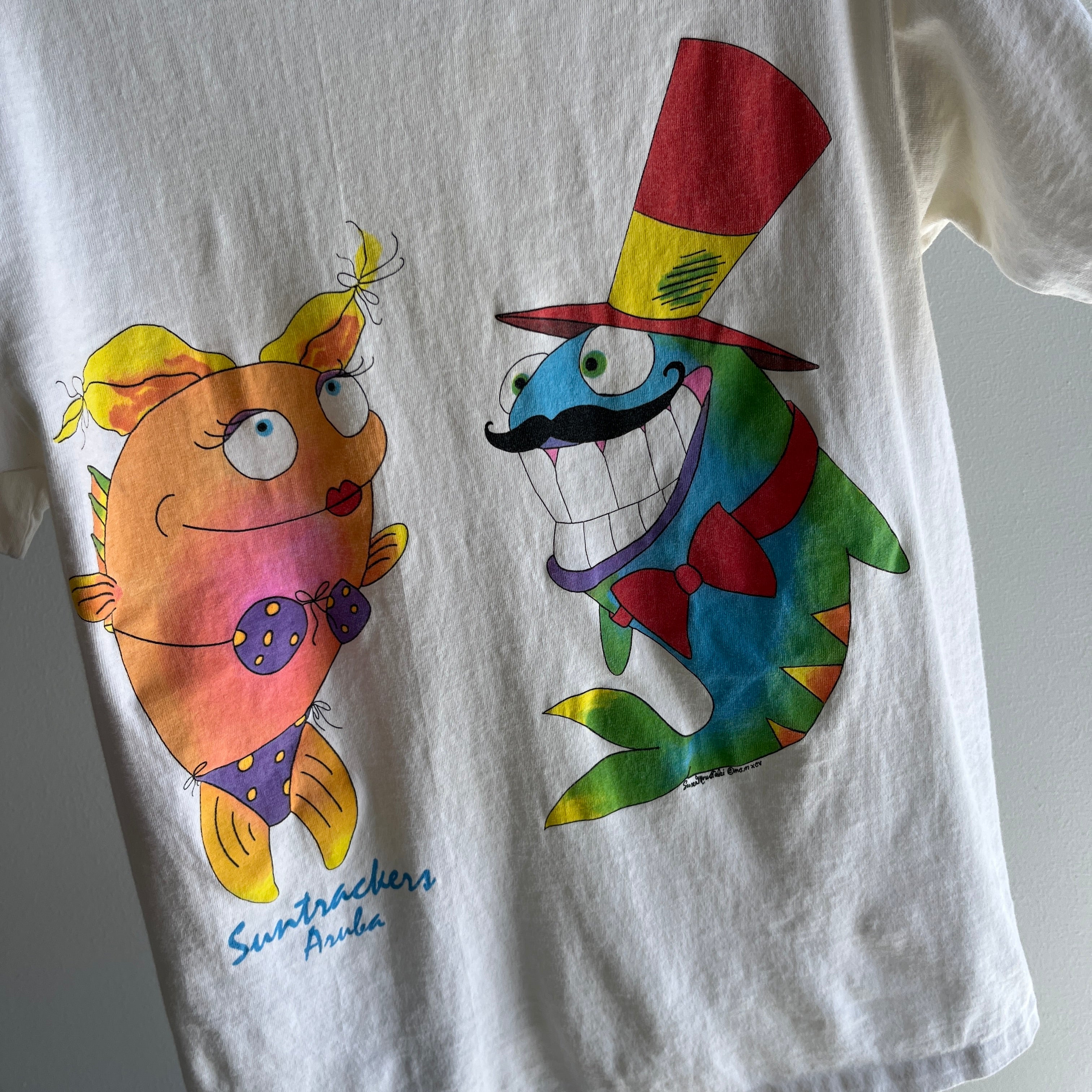 1990s Suntrackers Aruba AWESOME Content Tourist T-Shirt