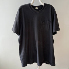 1980s Faded Blank Black Pocket T-Shirt by FOTL