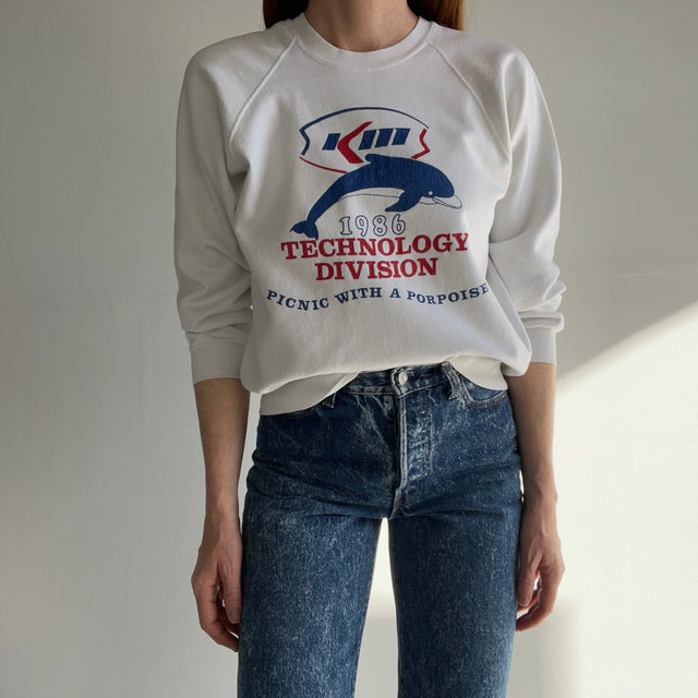 1986 Tech Division "Picnic with a Porpoise" Sweatshirt !!!!