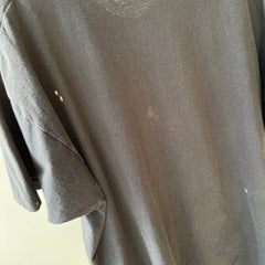 1980s Faded Blank Black Pocket T-Shirt by FOTL