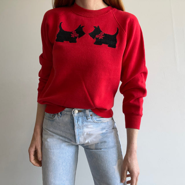 1980s Scottie DIY Needlepoint Sweatshirt