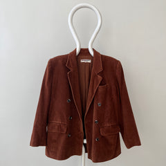 1970s Brown Saint Laurent Double Breasted Corduroy Jacket