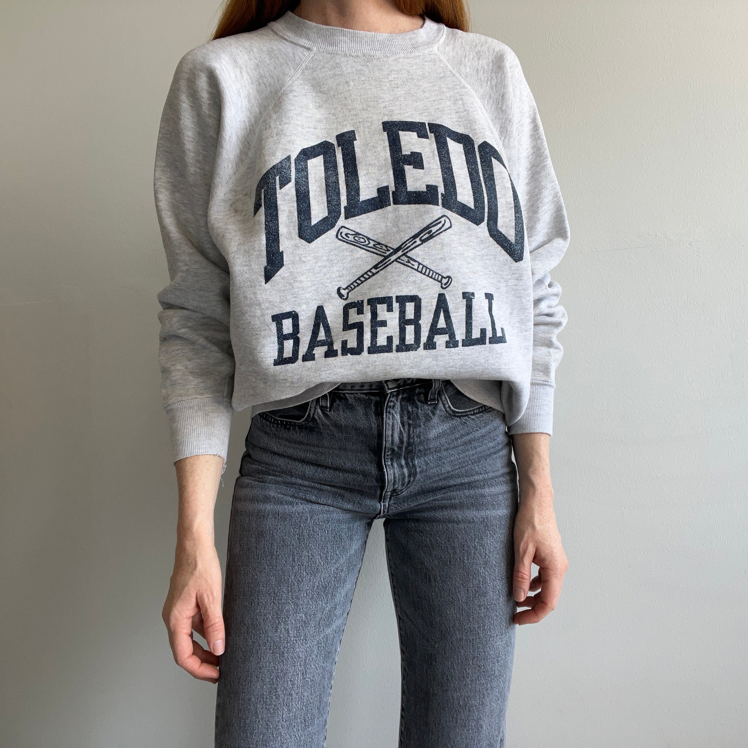 1980s Toledo Baseball Super Stained Sweatshirt that belonged to 