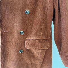 1970s Brown Saint Laurent Double Breasted Corduroy Jacket