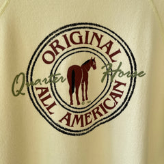 1987 Pastel Yellow Original All American Quarter Horse Sweatshirt - Calling Horsey Pals!