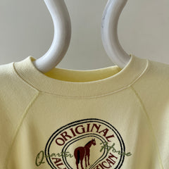 1987 Pastel Yellow Original All American Quarter Horse Sweatshirt - Calling Horsey Pals!