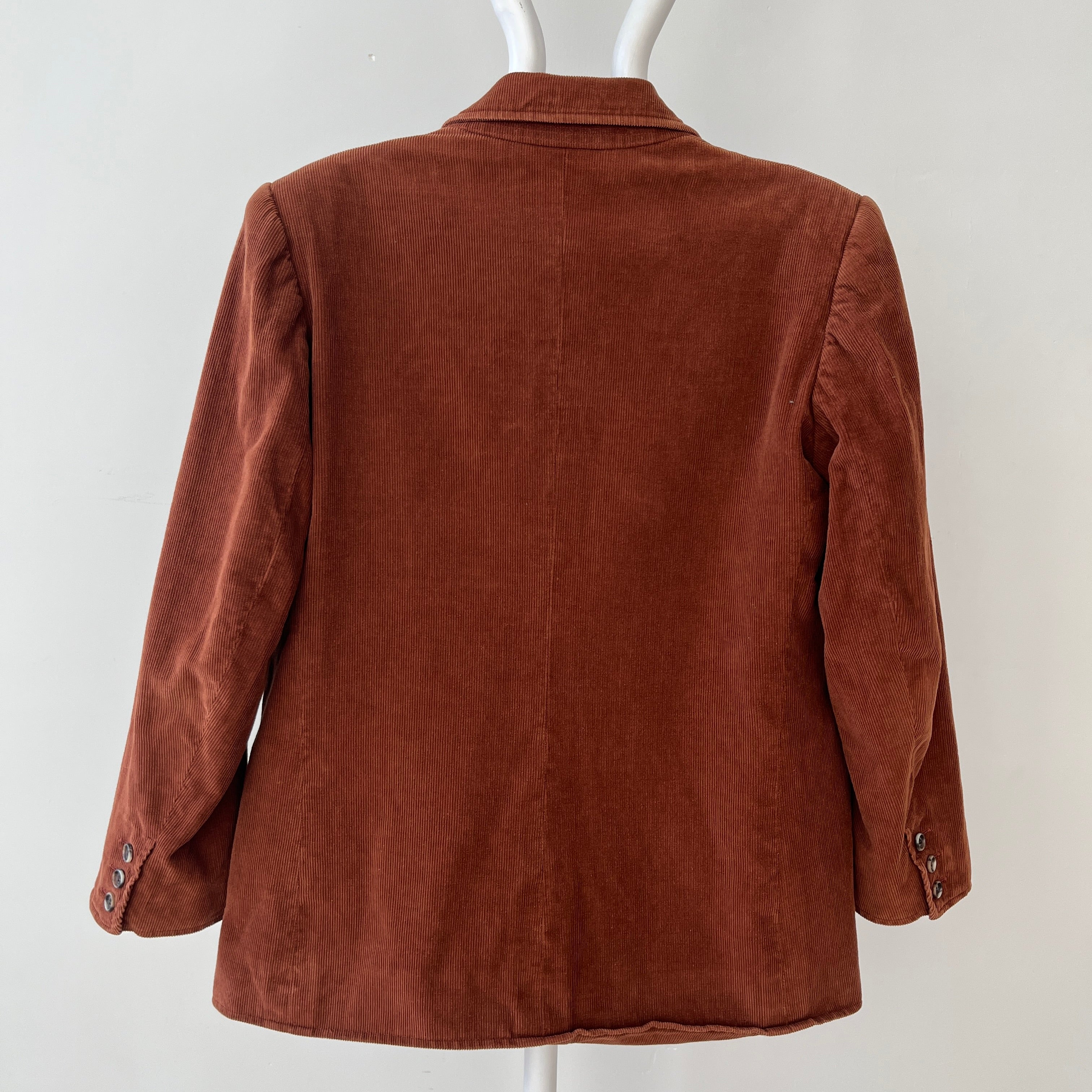 1970s Brown Saint Laurent Double Breasted Corduroy Jacket