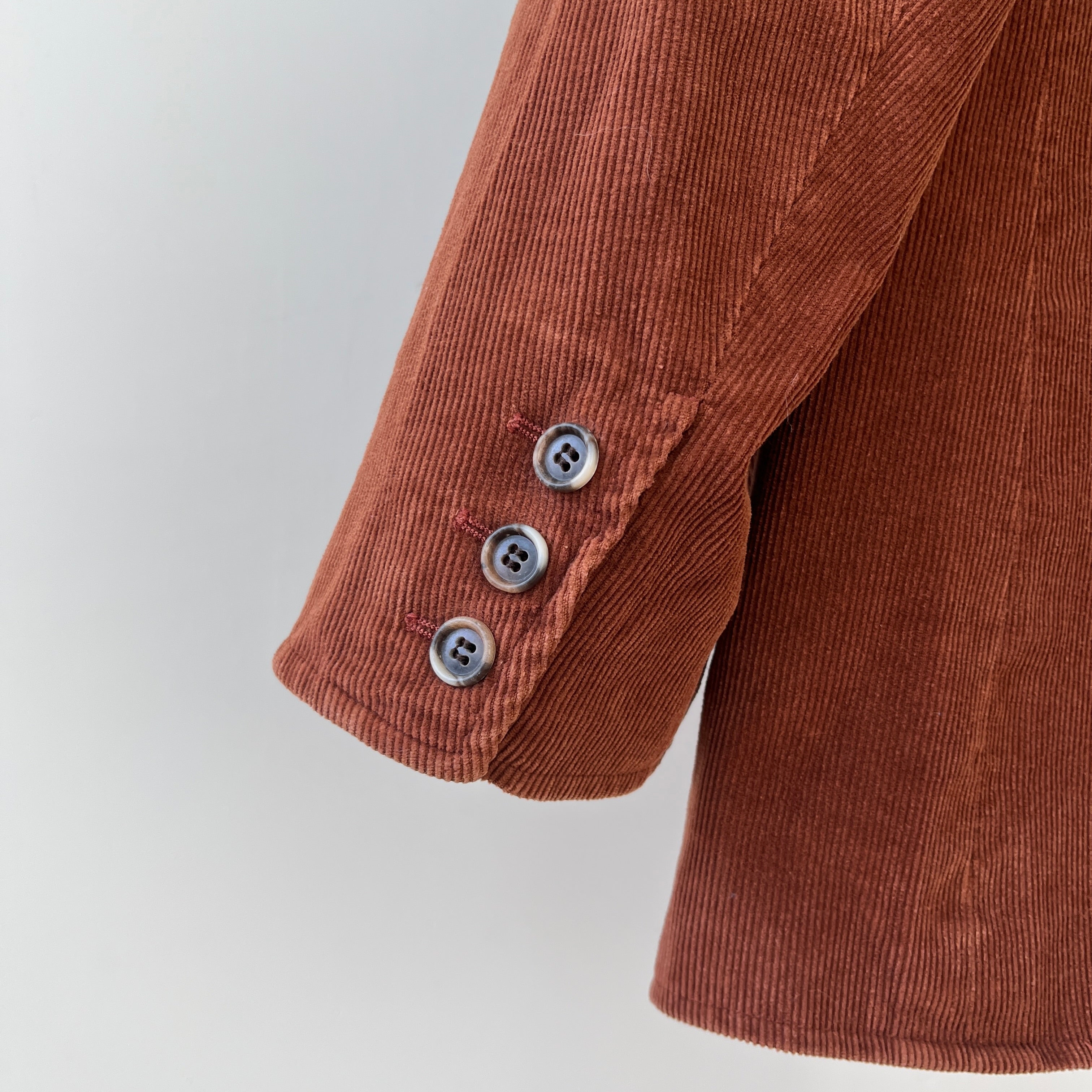 1970s Brown Saint Laurent Double Breasted Corduroy Jacket