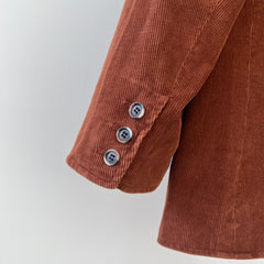 1970s Brown Saint Laurent Double Breasted Corduroy Jacket