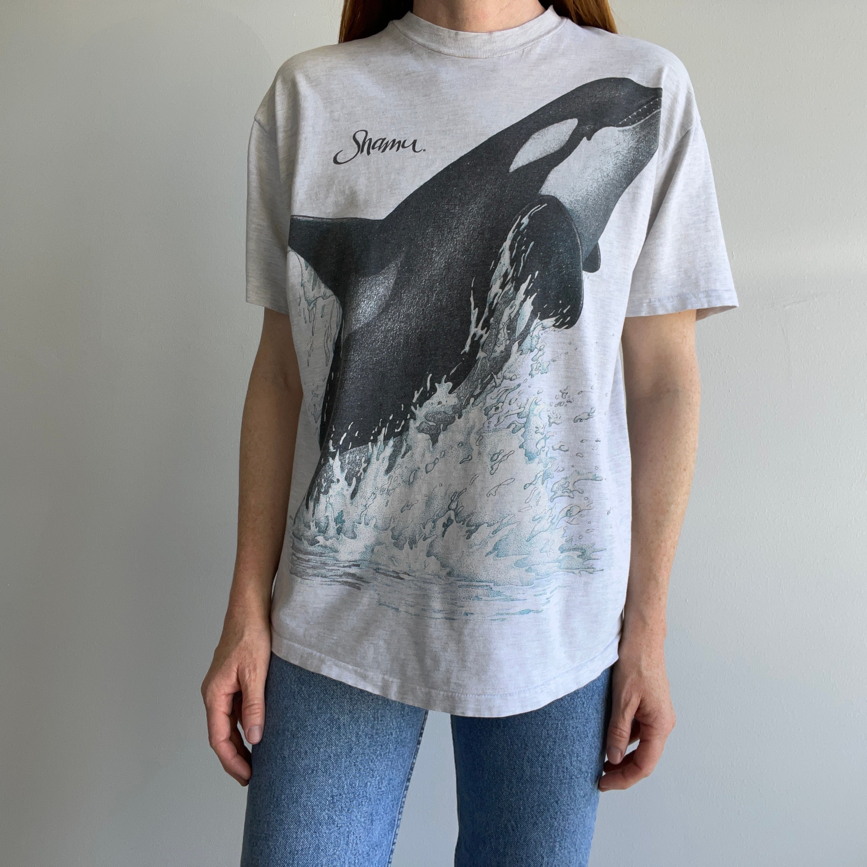 1980s Front and Back Shamu - Awwwwwww - T-Shirt - THE BACK IS BEST