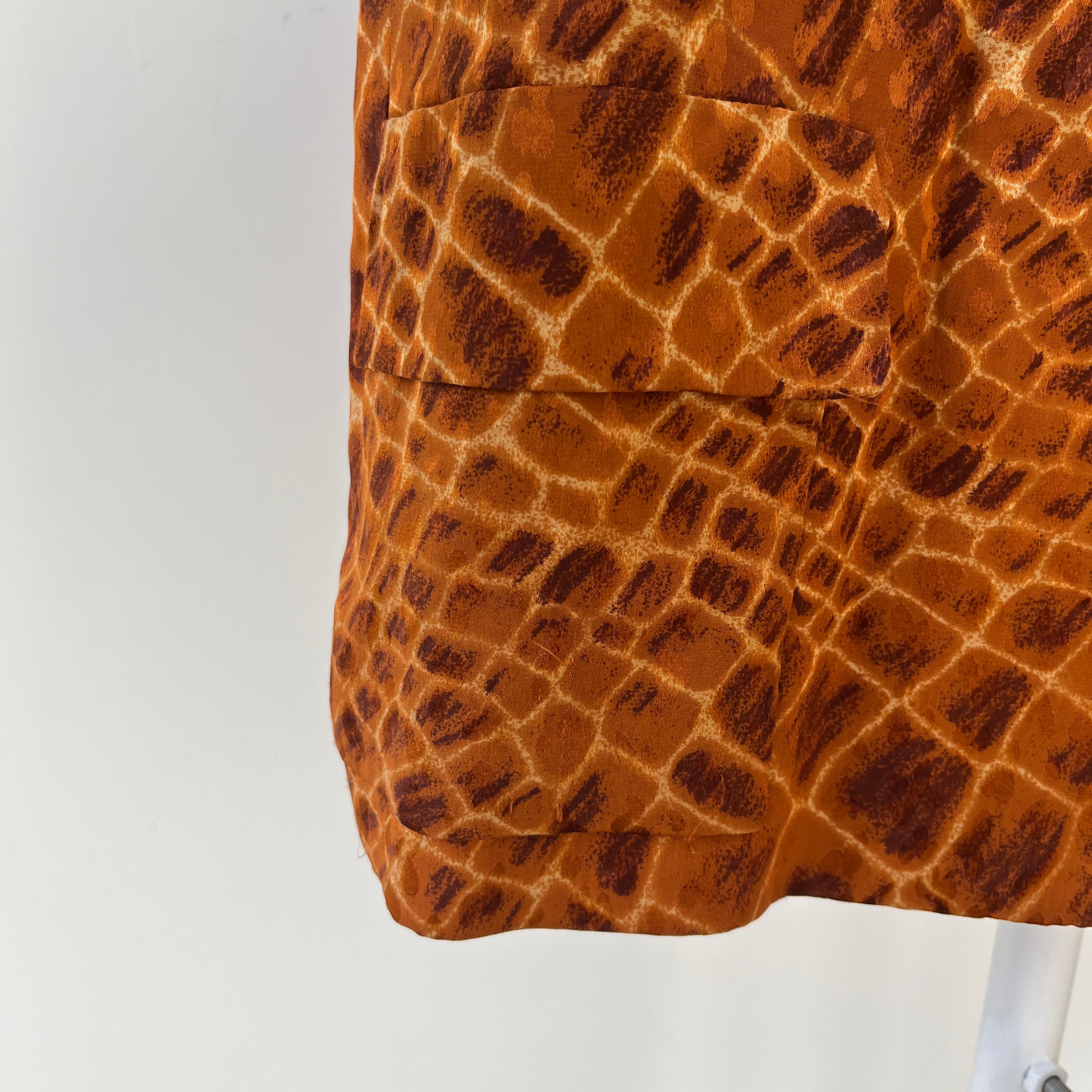 1980s Brown Alligator Print Blazer by Bill Blass
