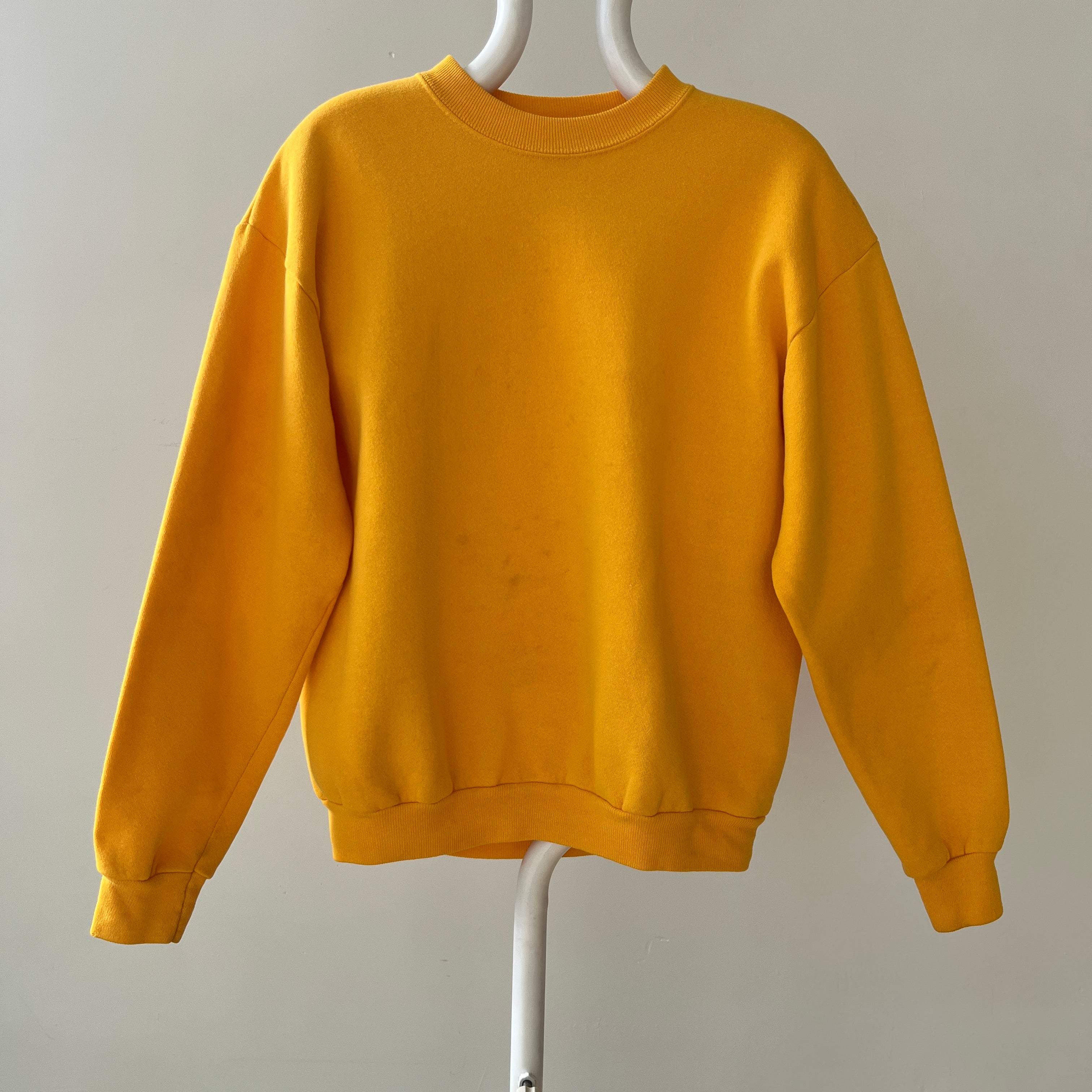 1980s Blank Yellow Sweatshirt
