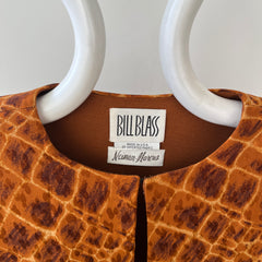 1980s Brown Alligator Print Blazer by Bill Blass