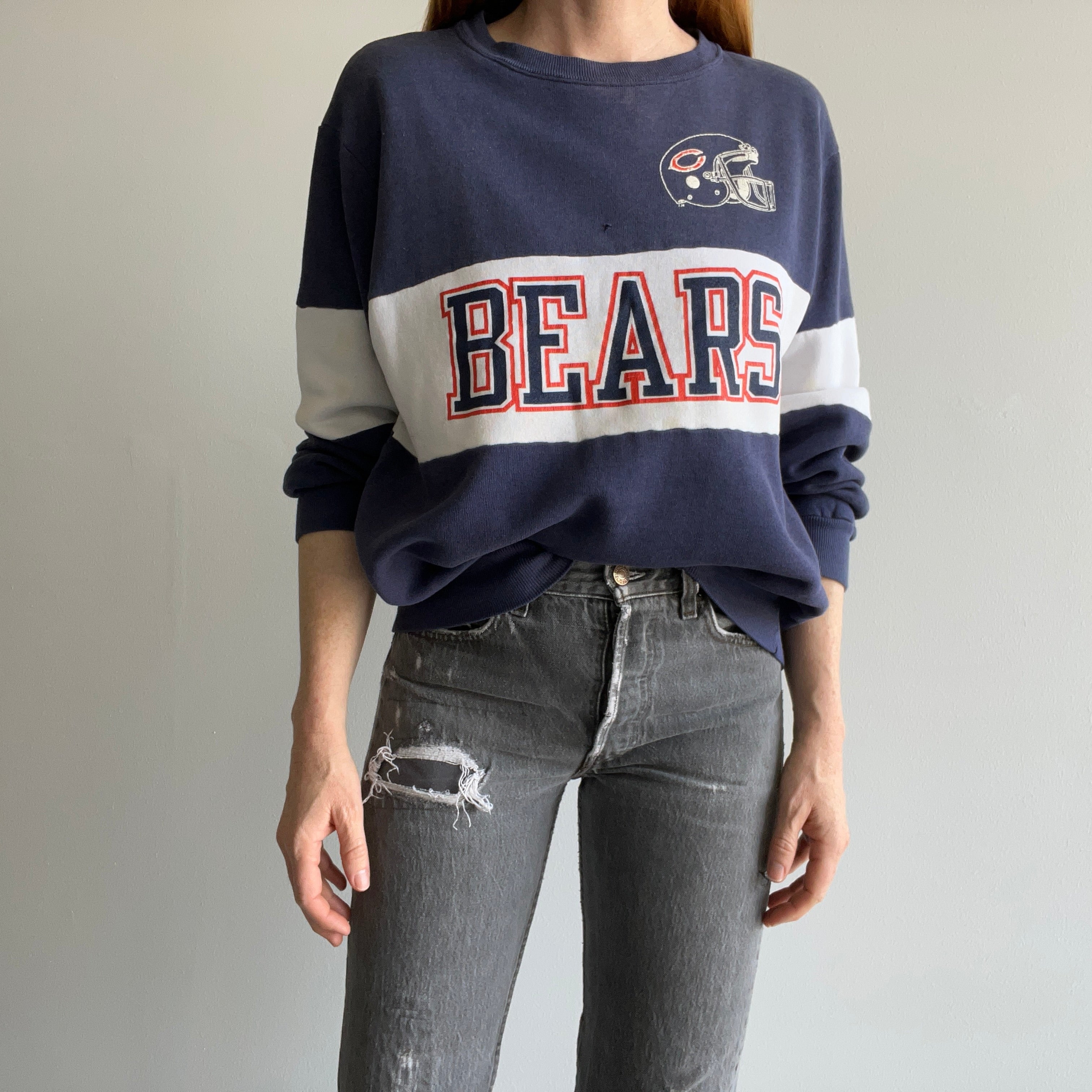 1980s Chicago Bears Color Block Sweatshirt by Champion Brand