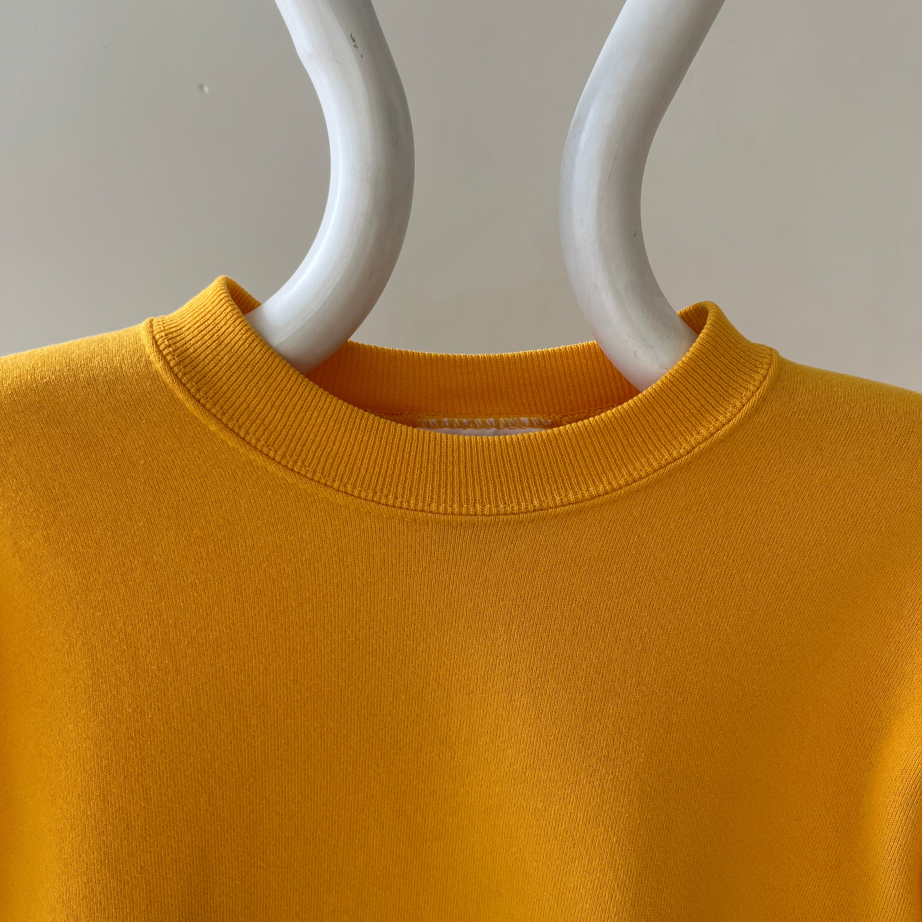 1980s Blank Yellow Sweatshirt
