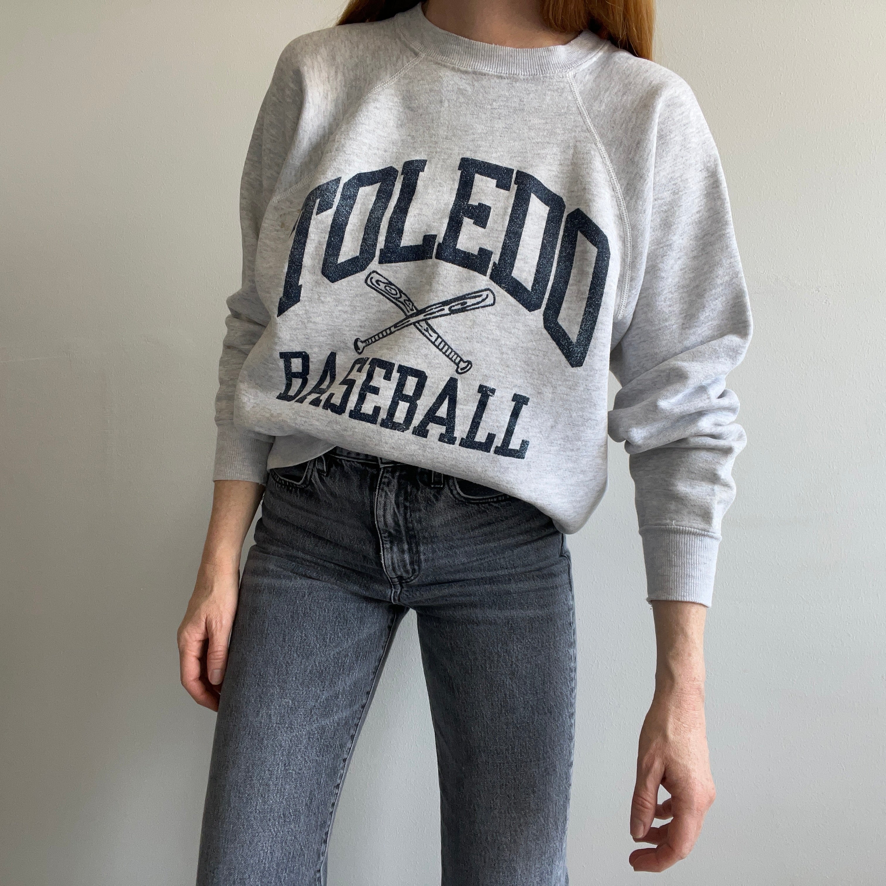 1980s Toledo Baseball Super Stained Sweatshirt that belonged to 