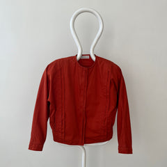 1980s Rust Orange Gianni Versace Pleated Zip Jacket