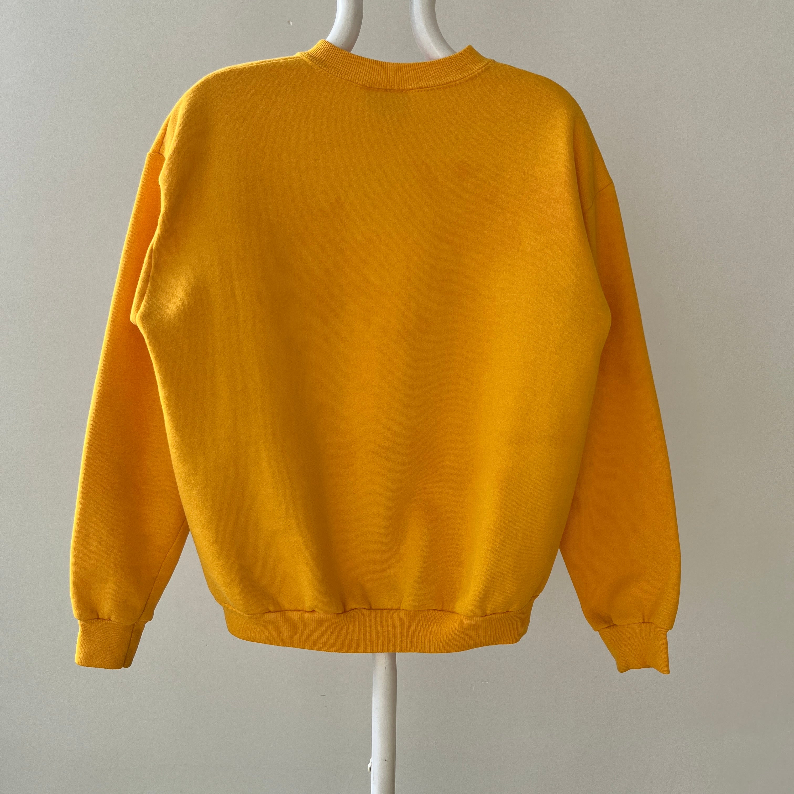 1980s Blank Yellow Sweatshirt