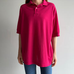 2000s Hot Pink Relaxed Fit Thin Polo Shirt