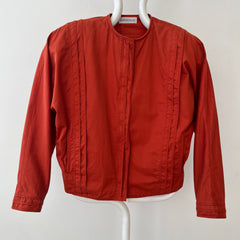 1980s Rust Orange Gianni Versace Pleated Zip Jacket
