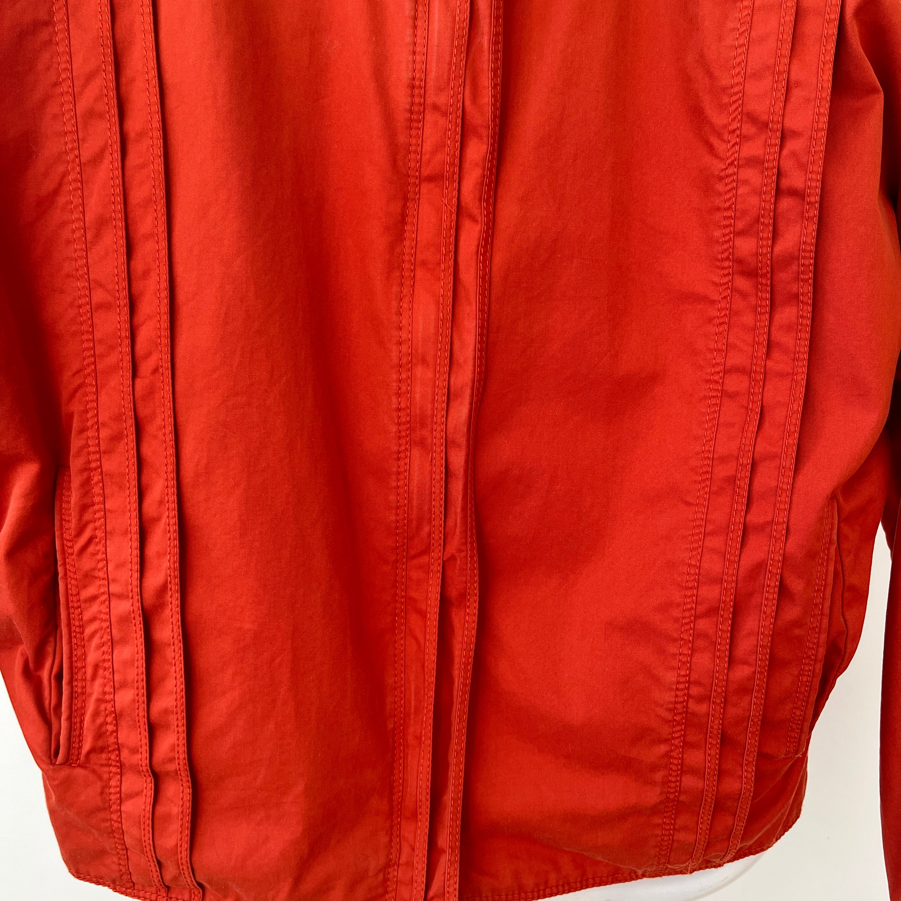 1980s Rust Orange Gianni Versace Pleated Zip Jacket