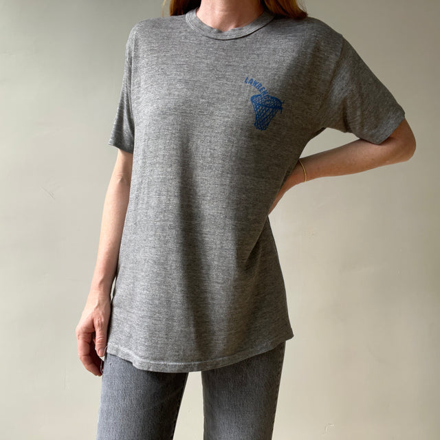 1980s/90s Grey Russell Lawrence Basketball T Shirt