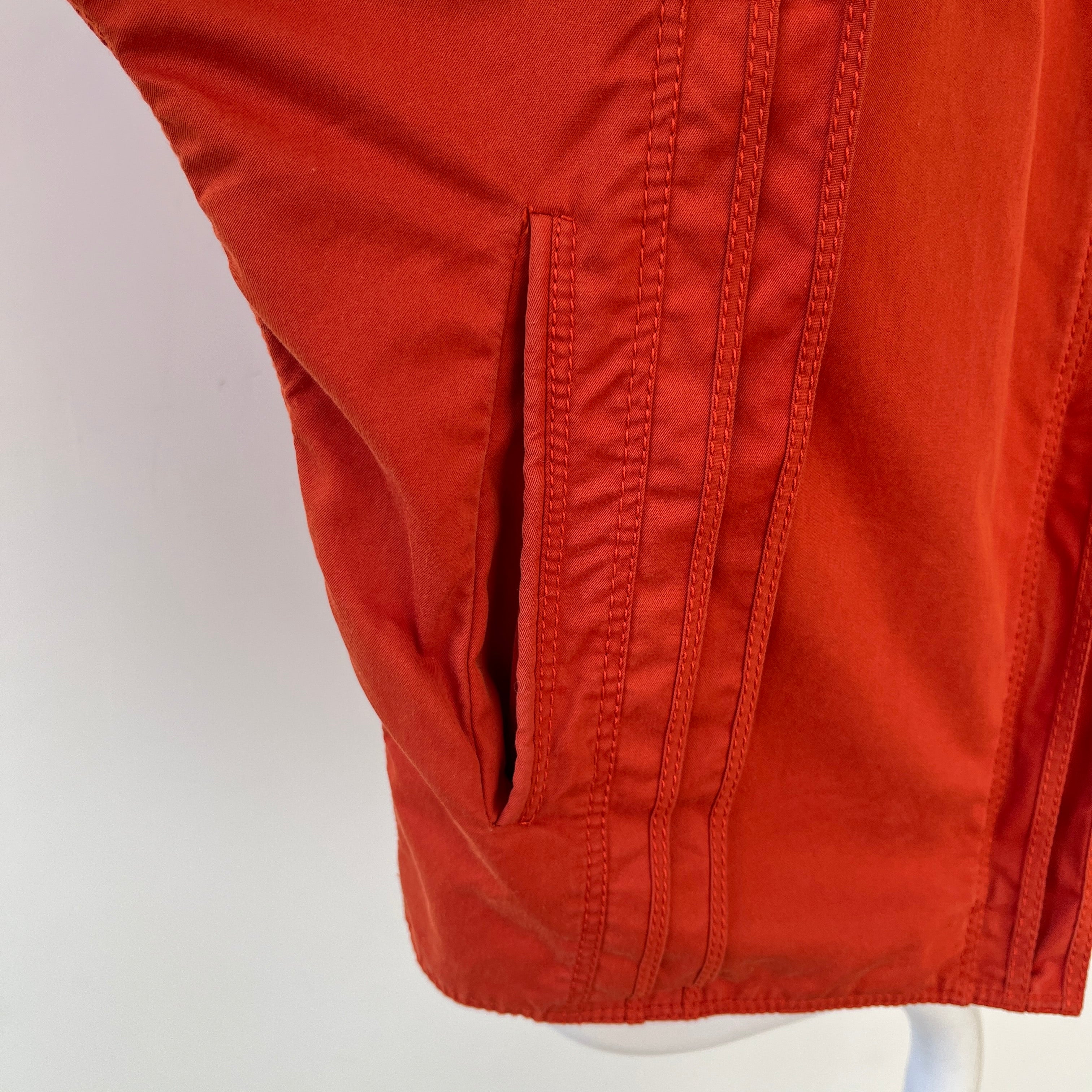 1980s Rust Orange Gianni Versace Pleated Zip Jacket