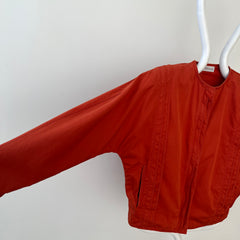 1980s Rust Orange Gianni Versace Pleated Zip Jacket