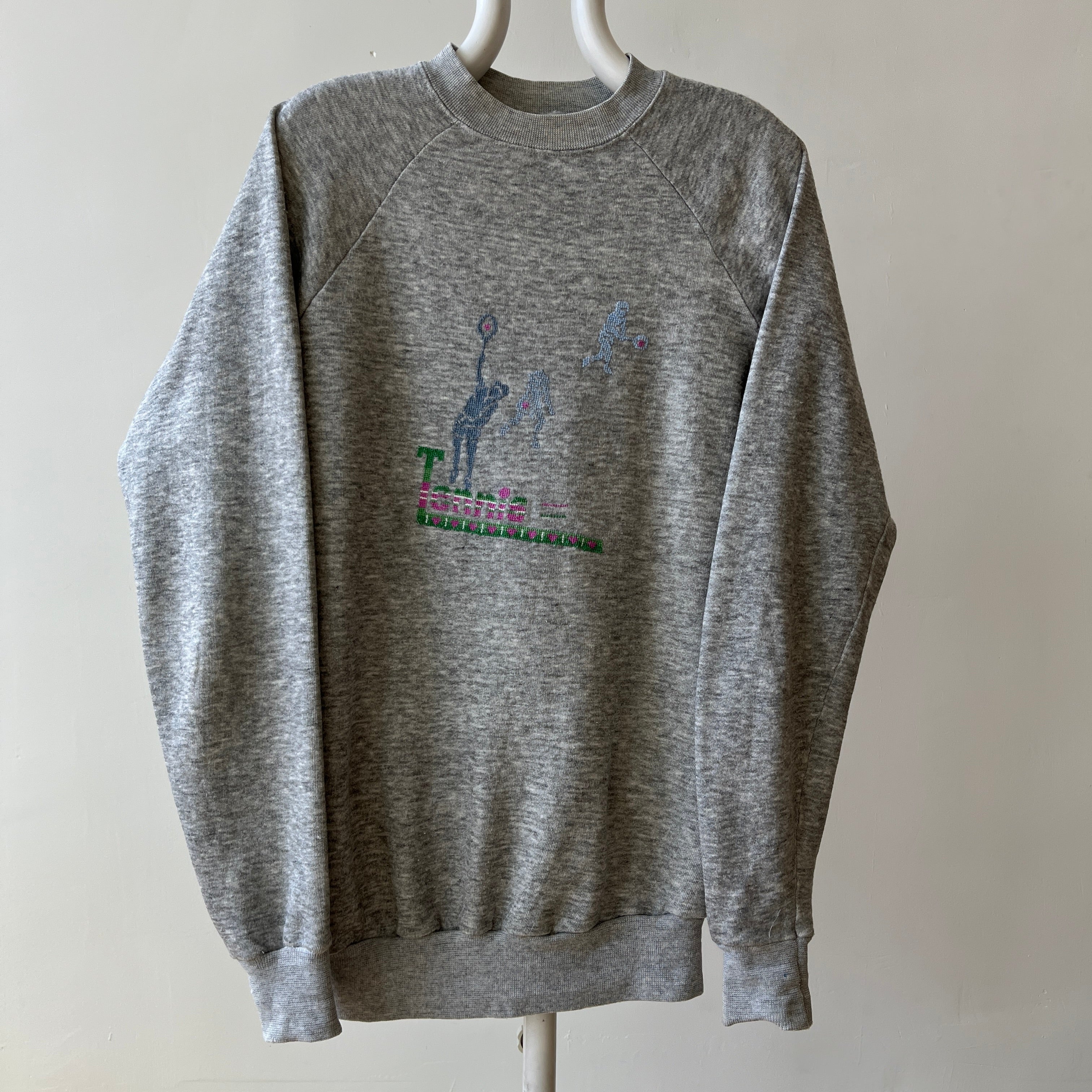 1980s Tennis Embroidered Sweatshirt - Martha Stewart Style
