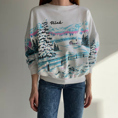 1990 Utah Winter Scape Wrap Around Sweatshirt